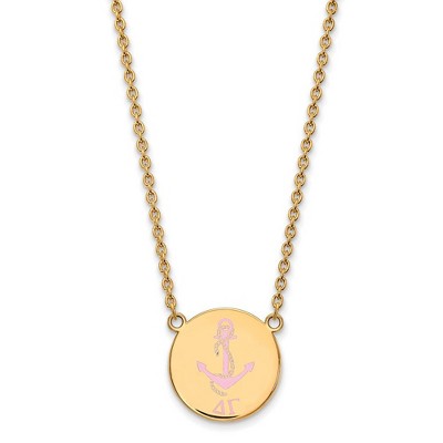 Black Bow Jewelry 14k Yellow Gold Plated Sterling Silver Delta Gamma Greek Life Necklace 18 Inch