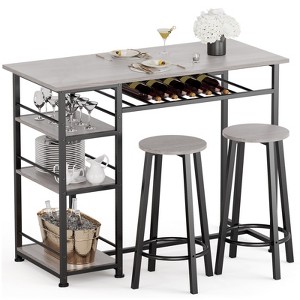 COMHOMA 3PCS Dining Table Set for 2, Counter Height Kitchen Table & 2 Chairs - 1 of 4
