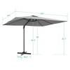 Sonkuki 10X8FT Outdoor Patio Cantilever Umbrella With Canopy, 360°Rotation Offset Umbrella - 3 of 4