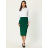 Hobemty Women's Office High Waist Pleated Front Pencil Bodycon Skirts - 2 of 4