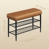 Shoe Bench, Storage Bench, Shoe Rack Bench Entryway, Synthetic Leather with Stitching, Mid-Century Modern, Loads 300 lb, 11.8 x 31.5 x 19.7 Inches - 4 of 4
