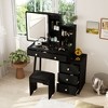 Famapy Vanity Table With Mirror and Lights Glass Top Table - 4 of 4