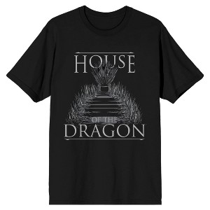 House Of The Dragon Throne Logo Men's Black T-shirt - 1 of 2