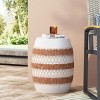 Syemin Patio End Table, Decorative Unique Design Coffee Table for Drinks, Plants and Accessories, White, 15.5"*15.5"*19.25" - 4 of 4