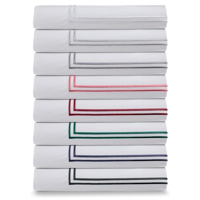 White Cotton King Duvet Cover Set with Satin Stitching