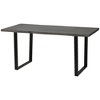 HOMCOM 63" Wavy-Edge Modern Dining Table for 6 People, Wooden Kitchen Table with Steel Legs, Rectangle Dinner Table with Strong Metal Base, Gray - 4 of 4