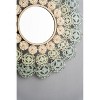Wooakway 38" Novelty Iron Decorative Wall Mirrors Floral Accent Mirror in Green and Yellow Bathroom Vanity Mirror - 3 of 4