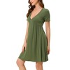 cheibear Women's Deep V Neck Short Sleeve Soft Stretchy Pajama Dress - 2 of 4