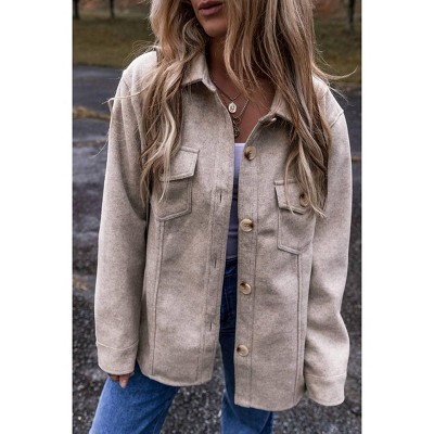 Women's Turn Down Collar Shacket - 1 the Woman