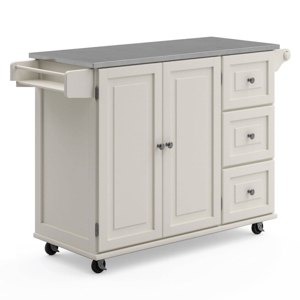 Photos - Other Furniture Large Dolly Madison Kitchen Cart with Stainless Steel Top Off-White - Home