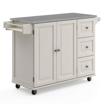Large Dolly Madison Kitchen Cart with Stainless Steel Top - Homestyles