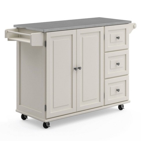Large Dolly Madison Kitchen Cart with Stainless Steel Top - Homestyles - image 1 of 4