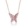 Guili Sterling Silver Necklace with Rose Plating and Vibrant Multi-Color Cubic Zirconia Butterfly Pendant for a Playful Jewelry Accent - 2 of 3