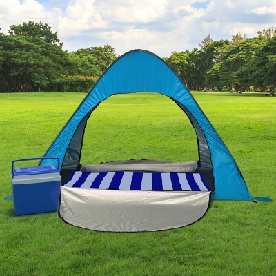 Blue 2-Person Pop-Up Beach Tent with Carry Bag