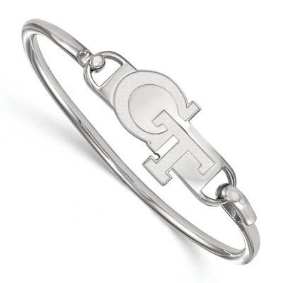 Black Bow Jewelry Sterling Silver Georgia Tech Yellow Jackets NCAA Bangle Bracelet 7 Inch