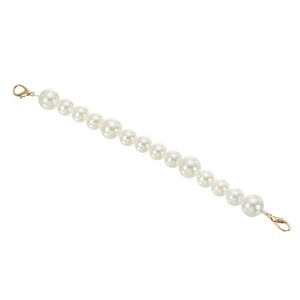 Unique Bargains Zinc Alloy Imitation Pearl Bead Purse Handbag Chain Strap Clutch 11" Light Gold - 1 of 3