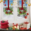 6 Pcs Small Wreath Red Berry Pine Eucalyptus Wreaths for Door Kitchen Cabinet Window Fireplace Decor Red and Green Color - 4 of 4