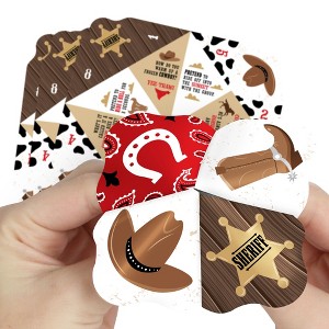 Big Dot of Happiness Western Hoedown - Wild West Cowboy Party Cootie Catcher Game - Jokes and Dares Fortune Tellers - Set of 12 - 1 of 4