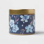 4oz Mini Patterned Tin Moonlit Hibiscus Candle - Opalhouse™