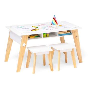 GDLF Kids Art Table and Chairs Set Craft Table with Large Storage Desk and  Porta