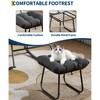 Lounge Chair with Footrest, Indoor/Outdoor Rocking Chair with Ottoman and Metal Frame, Patio Rattan Egg Rocker for Balcony Backyard Porch Bedroom - 4 of 4