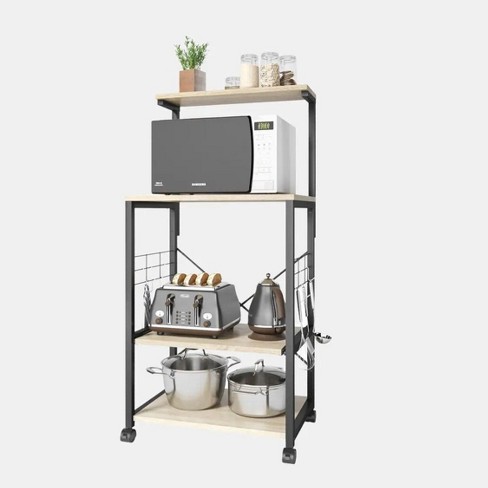 Bestier 4 tier Microwave Stand Coffee Bar Table On Wheels Utility Storage Rack For Kitchen 24 Inch Target
