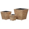 vidaXL 3 Piece Wooden Bucket Planter Set Solid Wood Fir - 4 of 4