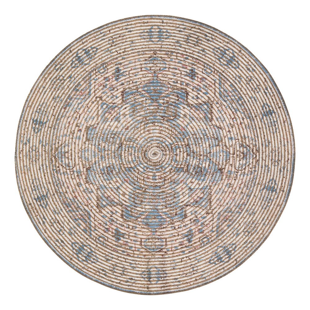 4' Round Braided Damavand Medallion Accent Rug - Anji Mountain