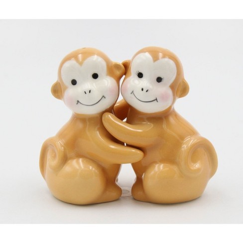 Kevins Gift Shoppe Ceramic Brown Monkey Salt And Pepper Shakers - image 1 of 3