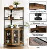 5-Tiers Corner Bar Cabinet,64''Industrial Tall Wine Cabinet with LED Lights&Glass Holder, Liquor Cabinet with Storage, for Living Room，Kitchen - 3 of 4