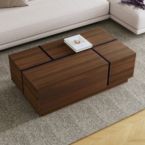 KIGFTSOD Rectangular Sliding Top Coffee Table with 2 Drawers and 2 Hidden Storage for Living Room - 1 of 4