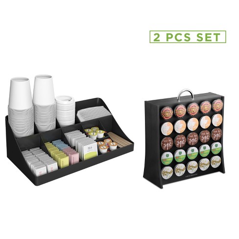 Mind Reader 11 Compartment Coffee Condiment Organizer, Brown