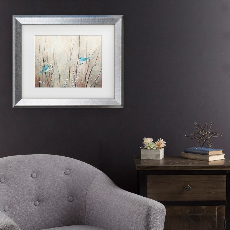 Trademark Fine Art -Julia Purinton 'Pretty Blue Birds' Matted Framed Art, 3 of 4