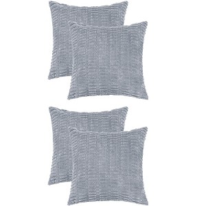 Unique Bargains Decorative Corduroy Solid Modern Throw Pillow Covers Set 4 Pcs - 1 of 4