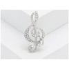 Anna-Kaci Elegant Rhinestone Crystal Treble Clef Music Note Brooch Pin for Scarf, Sweater, Wedding, Christmas Costume Accessories - 2 of 4