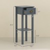 CIPACHO 2-Tier Side Tables Set of 2 with Drawer and Shelf, 2 Pieces End Tables for Living Room and Hallway, Gray - 3 of 4