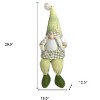 HomeRoots 30" Green and White Fabric Christmas Standing Gnome Tabletop Sculpture - 3 of 4