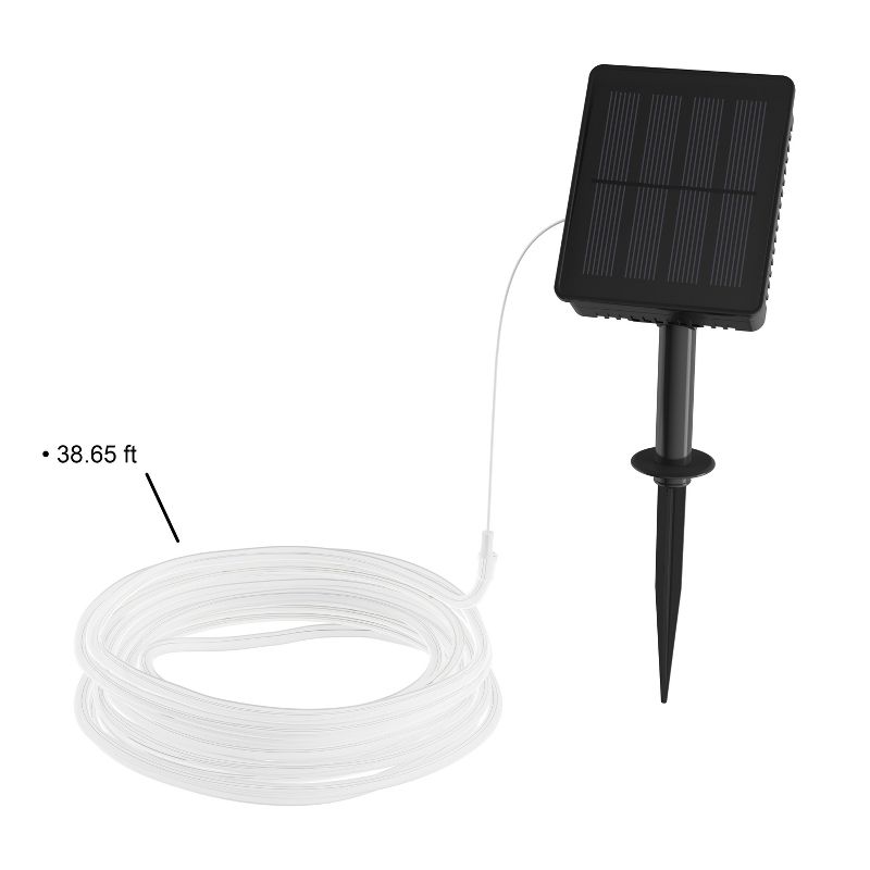 Nature Spring Outdoor Solar Rope Light - Solar-Powered Cable String - 100 Lights with 8 Modes for Patio, Backyard, Garden, 38.65' - Warm White, 4 of 9