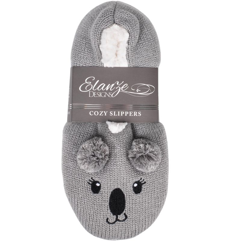 Elanze Designs Koala Grey Women's Animal Cozy Plush Lined Non Slip Fuzzy Slipper - Large, 3 of 7
