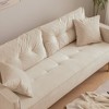 70 inch velvet sofa luxury modern upholstered 3 seater sofa with 2 pillows - 2 of 4