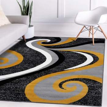 Luxe Weavers Contemporary Abstract Geometric Swirl Area Rug