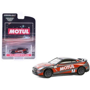 2015 Nissan GT-R (R35) #2 "MOTUL" Gray with Red Graphics "Hobby Exclusive" Series 1/64 Diecast Model Car by Greenlight - 1 of 3