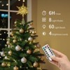 Aoibox 1 Piece 11 Inch Hexagonal Christmas Tree Topper USB Powered Remote Control 8 Light Modes Timer Champagne Gold Holiday Decor - 2 of 4