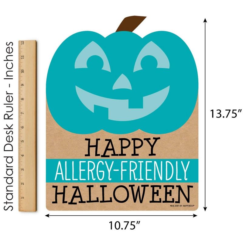 Big Dot of Happiness Teal Pumpkin - Outdoor Lawn Sign - Halloween Allergy Friendly Trick or Trinket Yard Sign - 1 Piece, 6 of 9