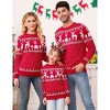 BLUEMING Festive Family Kids Reindeer Snowflake Knit Christmas Sweater Soft Crew Neck Long Sleeve Pullover Playful Holiday Top - 4 of 4
