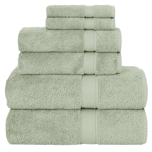 Hotel Vendome Green 6 buy Pc Oversized Bath Towel Set Antimicrobial Mitigates Odor