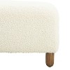 Sapphtopaz Modern Bench Upholstered Vanity Stool with Wood Legs Entryway Bench Cozy Foot Stool End of Bed for Living Room, Bedroom, Entryway - 2 of 4