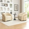 SEYNAR Modern Glam PU Leather 360 Degree Swivel Accent Armchair with Metal Base Set of 2 - 4 of 4