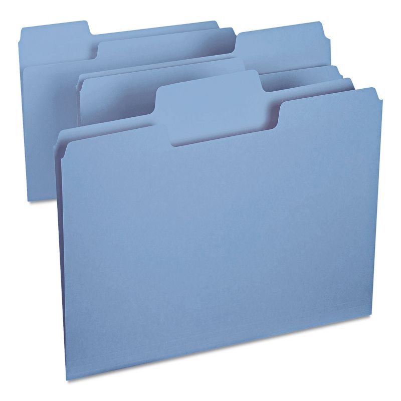 Smead SuperTab Colored File Folders 1/3 Cut Letter Blue 100/Box 11986, 4 of 10