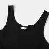PATPAT Family Matching 100% Cotton Ribbed and Solid Splicing Sleeveless Belted Romper for Mommy and Me - 3 of 4